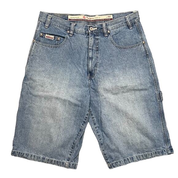 Pepe Jeans London Vintage Carpenter Long 14” Inseam Denim Jean Shorts Mens 34 - Picture 1 of 11